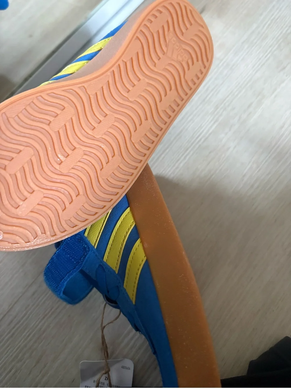 adidas Blue and Yellow Kids Velcro Sneakers